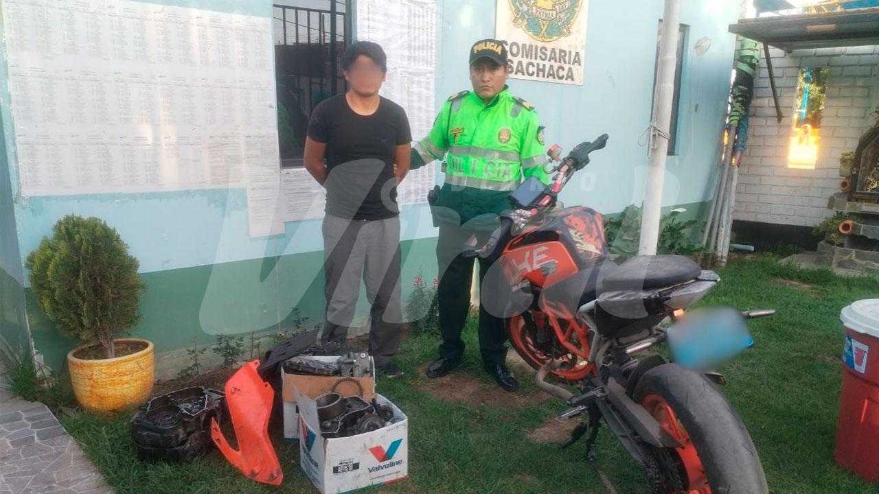 Detienen a sujeto por presunta receptación y recuperan autoparte con requisitoria en Sachaca