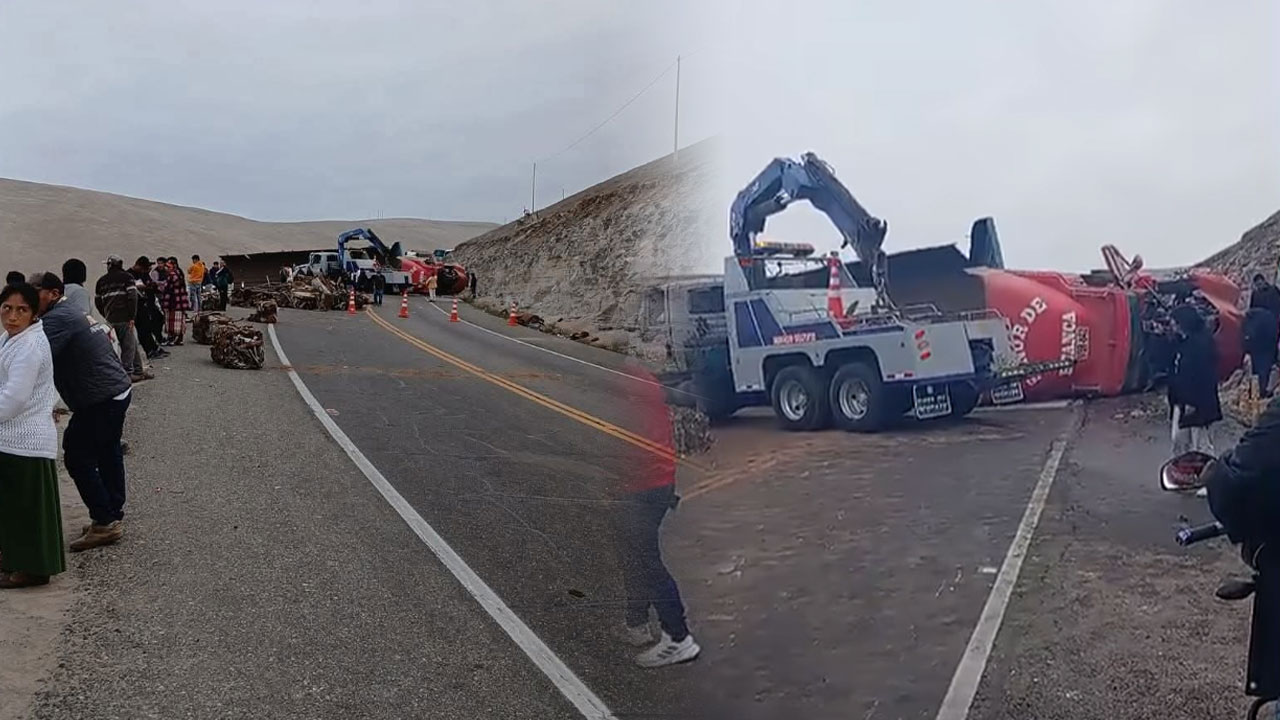 Camaná: tráiler bloquea vía en la Quebrada del Toro