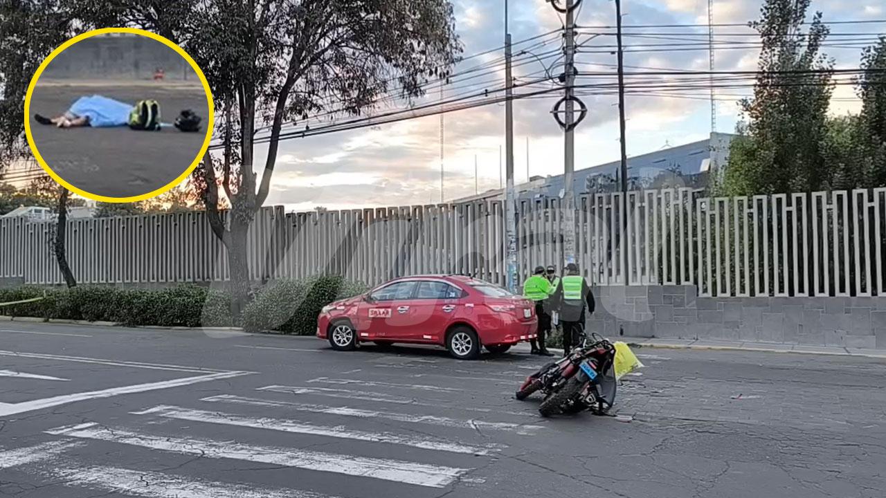Joven motociclista muere tras violento choque contra taxi en el Cercado