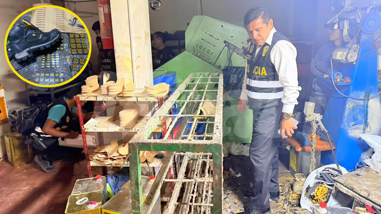 Desarticulan red que operaba taller clandestino y producía réplicas de zapatillas marca CAT